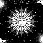 Celestial Night - Sun Moon And Stars - Graphic Poster Art