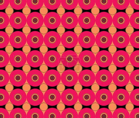 Retro 60er und 70er Jahre farbige Kreise Fliesen-Muster 