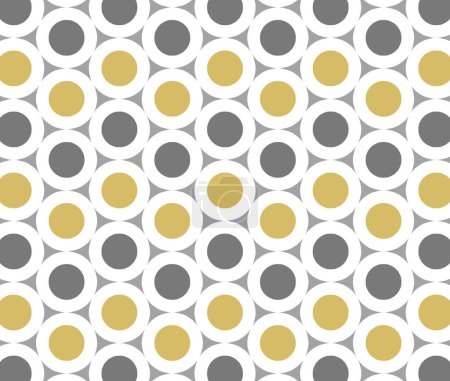 Modern Yellow & Gray Circles - Background Tile Pattern