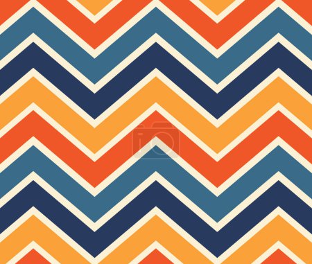 Chevron classique rétro - Vintage années 70 80 coloré motif tuile Zigzag 