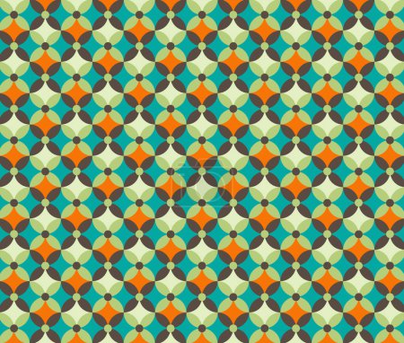 Retro abstracto geométrico años 60 70 Vintage Patrón de azulejos de mediados de siglo