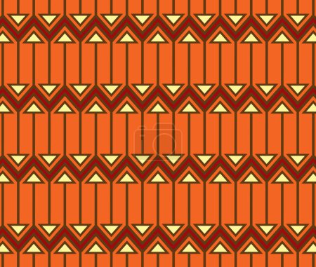 Zigzags retro y triángulos - Vintage patrón de azulejos geométricos