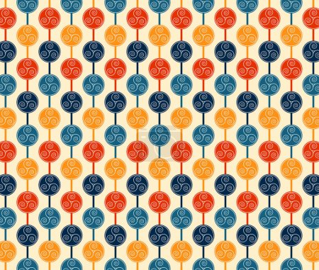 Retro 1970's Bohemian Style Seventies Vintage Tile Pattern