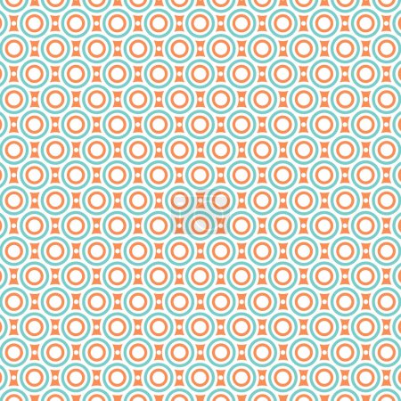 Retro 1970's Style Vintage Mid-Century Circles Tile Pattern