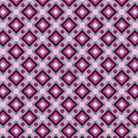 Mitte des Jahrhunderts lila und rosa Muster