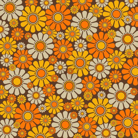 60s Style Flower Power Daisy Floral Pattern
