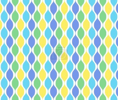 Blue Green Yellow Mid Century Retro Pattern 