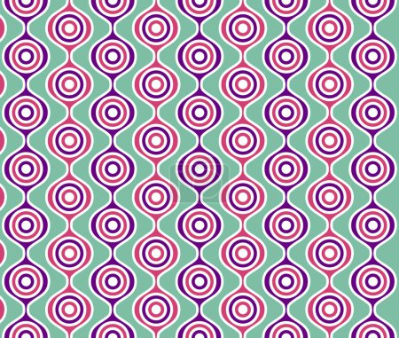 Pink Purple Grey Mid Century Retro Pattern