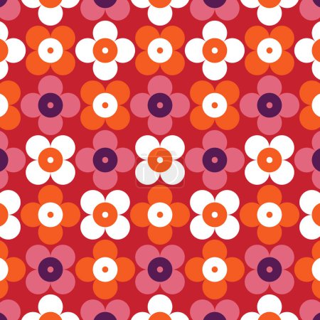 Colorful Mid Century Floral Background Pattern