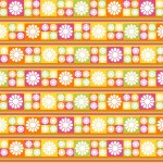 60s Style Cheerful Daisy Flowers Background Pattern