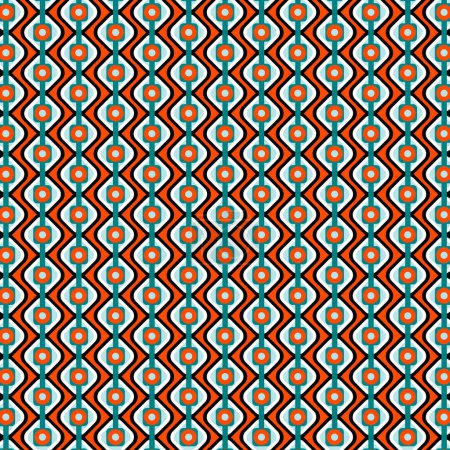 Photo for Mid Century Modern Seventies Style Orange And Blue Pattern - Royalty Free Image