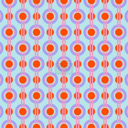 Photo for Robins Egg Blue Lavender And Blood Orange Retro Modern Seventies Pattern - Royalty Free Image