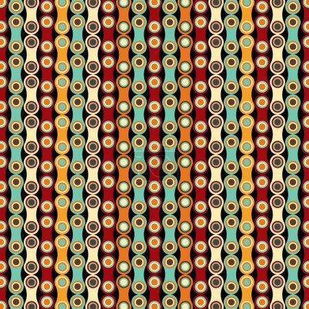1970s Style Retro Bohemian Seventies Vintage Chain Link Pattern