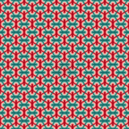 Retro 1970s Style Red And Green Mid Century Pattern