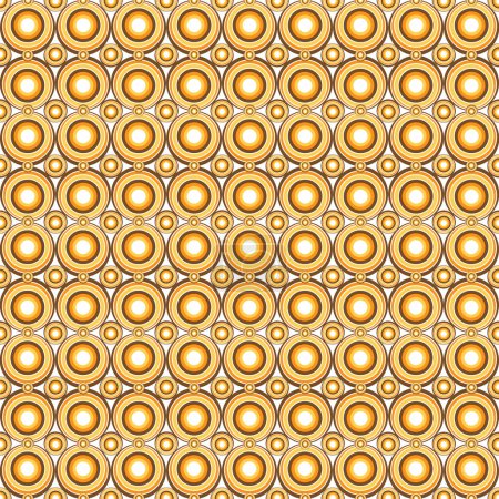 Retro 60s 70s Vintage Mid Century Orange And Brown Circles Pattern 