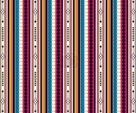 Retro Bohemian Style Colorful Vertical Striped Pattern 