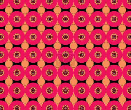 Téléchargez les photos : Rétro années soixante-dix milieu du siècle moderne grands cercles roses et orange motif de fond géométrique - en image libre de droit