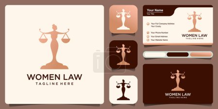 Illustration for Lady Lawyer logo. Justice design template. - Royalty Free Image