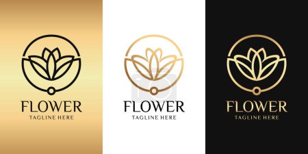 Lotus icône ensemble Logo Design Template