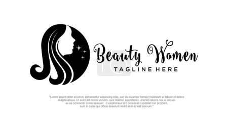 Illustration for Logo woman silhouette, head, face logo isolated. logo template - Royalty Free Image