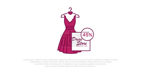 Illustration for Abstract beauty women's dress fashion logo design illustration - Royalty Free Image