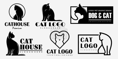 chien et chat logo inspiration design