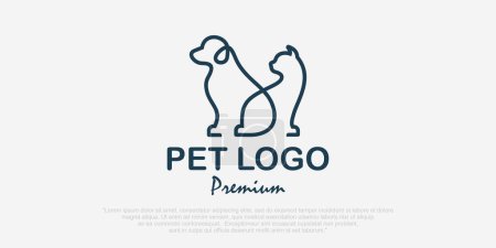 Pet logo design avec style de ligne créatif