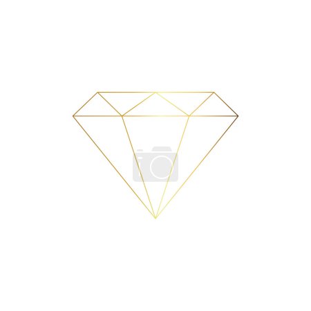 Luxury gold diamond outline background design. Abstract jewelry. Vector illustration