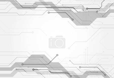 Téléchargez les illustrations : Abstract background with technology circuit board texture. Electronic motherboard illustration. Communication and engineering concept. Vector illustration - en licence libre de droit