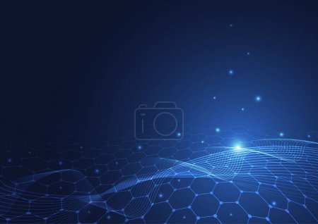Photo for Big data visualization. Abstract technology innovation communication concept digital blue design background. Vector illustration - Royalty Free Image