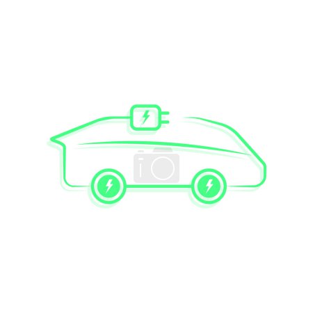 Téléchargez les illustrations : Borne de recharge électrique du véhicule. Symbole de voiture EV. Illustration vectorielle - en licence libre de droit