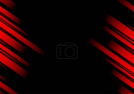Illustration for Abstract red line and black background for business card, cover, banner, flyer. Vector illustration - Royalty Free Image