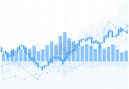 Ilustración de Business candle stick graph chart of stock market investment trading on white background design. Bullish point, Trend of graph. Vector illustration - Imagen libre de derechos