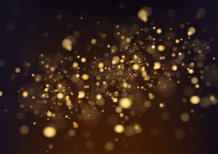 Photo for Gold glitter texture isolated with bokeh on background. Particles color Celebratory. Golden explosion of confetti Design. Vector illustration - Royalty Free Image