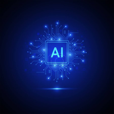 Photo for Artificial intelligence circuit line style. Machine learning design. Smart network digital technology. AI. Vector illustration - Royalty Free Image
