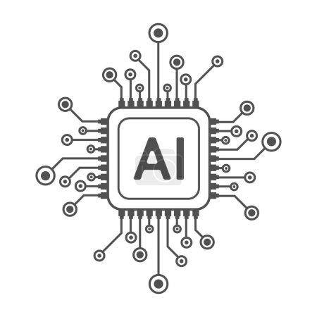 Photo for Artificial intelligence circuit line style. Machine learning design. Smart network digital technology. AI. Vector illustration - Royalty Free Image