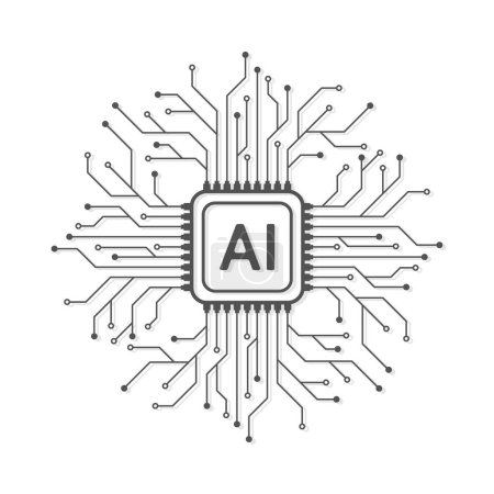 Illustration for Artificial intelligence circuit line style. Machine learning design. Smart network digital technology. AI. Vector illustration - Royalty Free Image