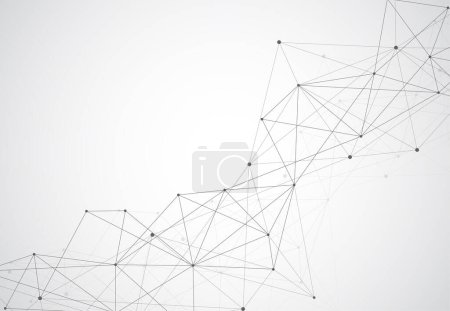 Ilustración de Espacio polígol abstracto que conecta puntos y líneas con fondo geométrico. Diseño de estructura. Ilustración vectorial - Imagen libre de derechos