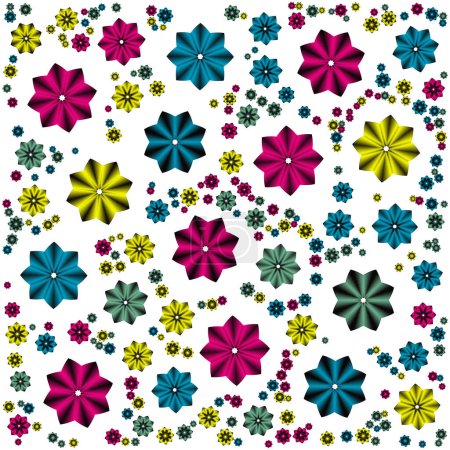 Téléchargez les photos : Composition de fleurs multicolores sur fond blanc - en image libre de droit