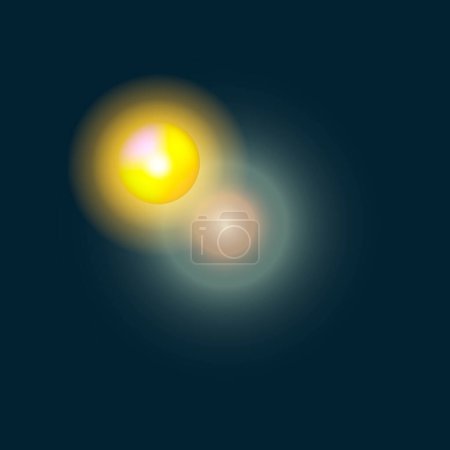 Ilustración de Eclipse solar. Ilustración vectorial de un eclipse solar sobre un fondo oscuro. - Imagen libre de derechos