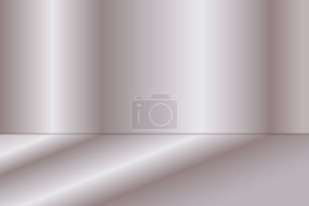 Illustration of a metal background for use in presentations. Empty bright room with rays of light.