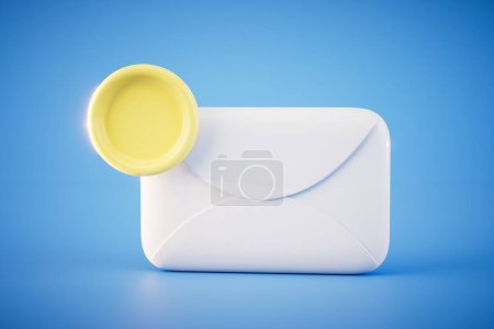 Téléchargez les photos : L'enveloppe d'un nouveau message sur fond bleu. rendu 3D. - en image libre de droit