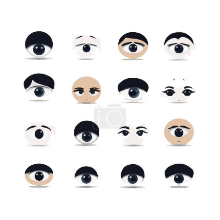 Illustration for Set of various hand drawn doodle eyes vector flat illustration. Collection of evil, ra, turkish, greek and esoteric eye different shapes isolated on white background. Colorful clairvoyance elements - Royalty Free Image