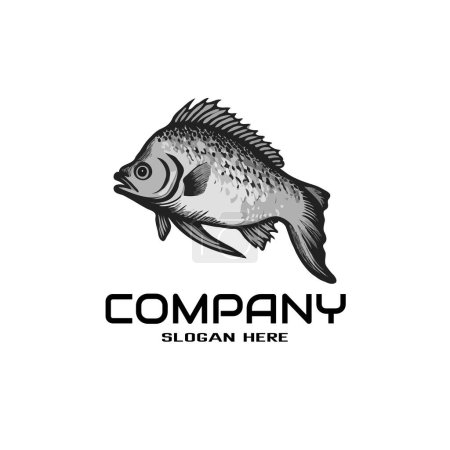 Fisch-Logo-Vorlage, einfache Illustration, Fischereikonzept
