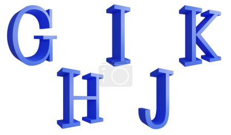Foto de Alfabeto G-K elemento clipart, 3D renderizar Inglés alfabeto concepto icono conjunto aislado sobre fondo blanco - Imagen libre de derechos