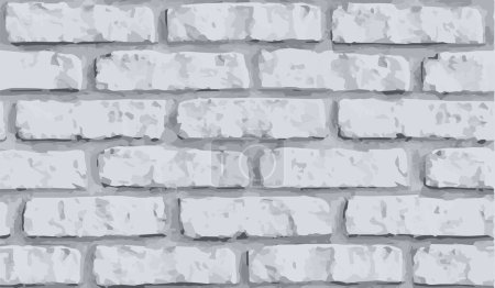 Téléchargez les illustrations : White brick wall texture block vector background - en licence libre de droit