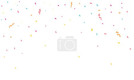 Photo for Congratulatory background with colored confetti and serpentine. Vector illustration - Royalty Free Image