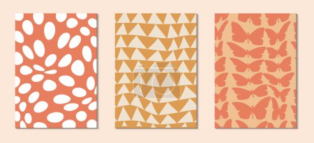 Photo for Groovy 70s backgrounds . Hippie Aesthetic. Posters in the style of 70s retro groovy with geometric elements. Vector illustration - Royalty Free Image