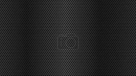 Photo for Black perforated metal aluminum background. Abstract dark gray sheet with hexagonal hole. vector illustration abstract texture futuristic design. metallic steel plate texture. - Royalty Free Image