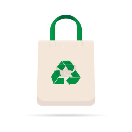 Illustration for Ecology bag with recycle symbol isolated on white background. - Royalty Free Image